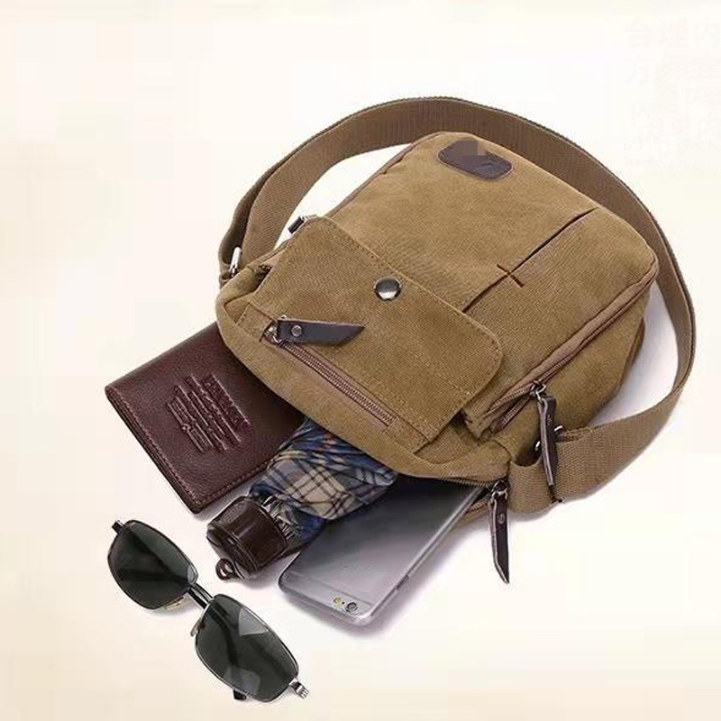 Túi đeo chéo IELGY vải canvas phong cách Hàn Quốc cá tính thời trang dành cho nam