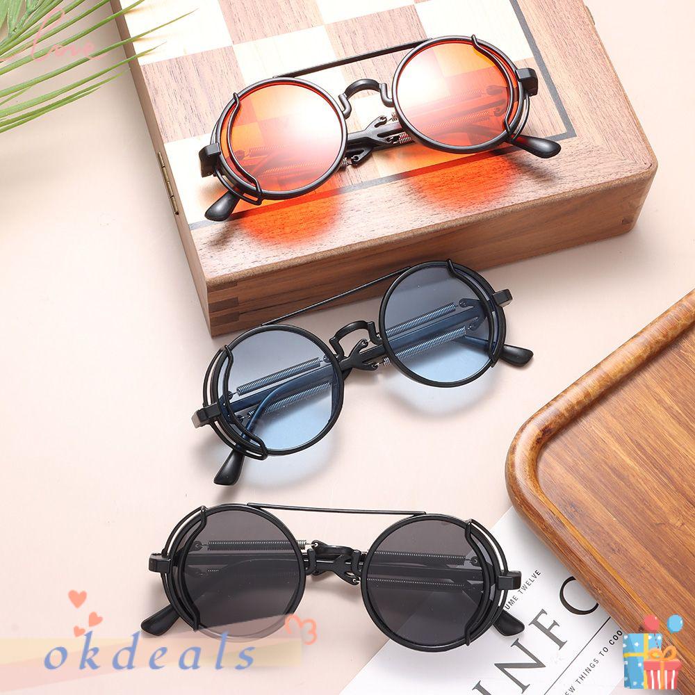 Kính Mát Gọng Tròn Chống Tia UV400 Phong Cách Gothic Thời Trang Cho Nam