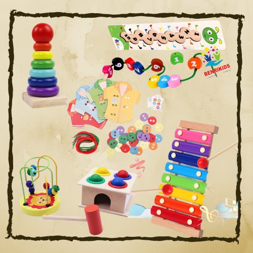 Combo Đồ Chơi Gỗ Thông Minh Tổng Hợp Các Kỹ Năng Cần Thiết Cho Bé Giáo Cụ Montessori Cho Bé 2 3 4 5 Tuổi