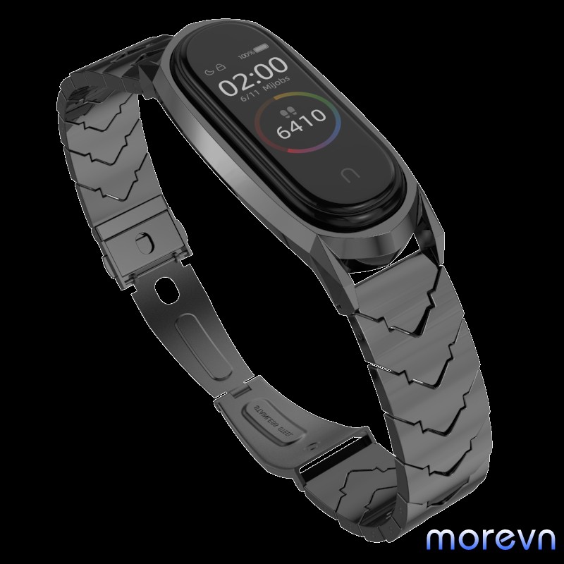 Dây đeo kim loại V-SHAPE Mi band 4, mi band 4 chính hãng Mijobs - dây đeo kim loại thay thế miband 3, miband 4 (Mijobs)