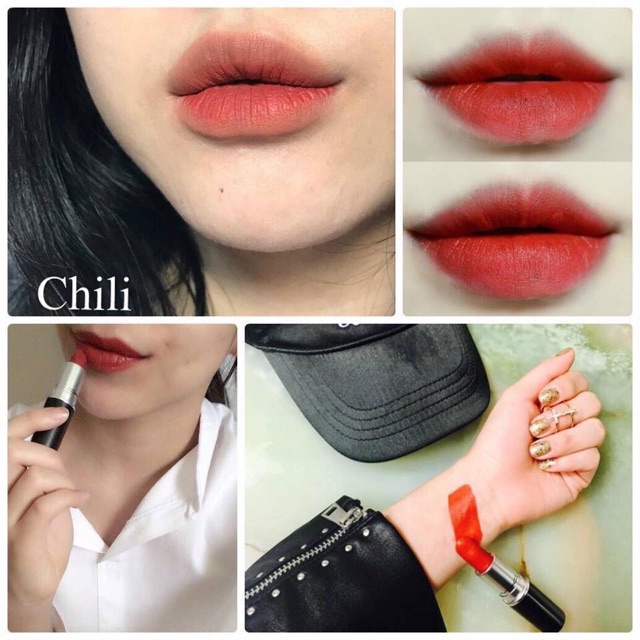 Son Mac limited chính hãng màu Ruby Woo, Chilli