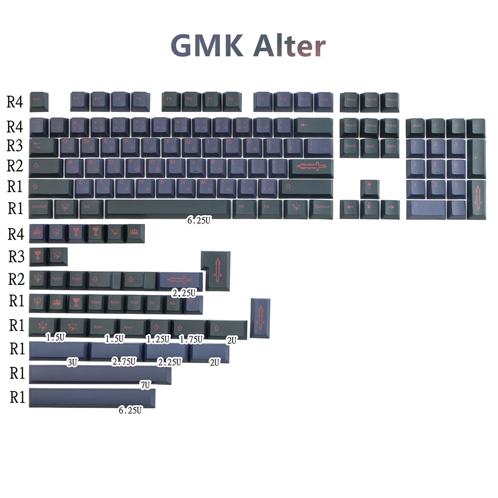 Keycap GMK Alter Nút Bàn Phím PBT Dye Sub Keycaps Nhuộm Màu Cho Bàn Phím Cơ