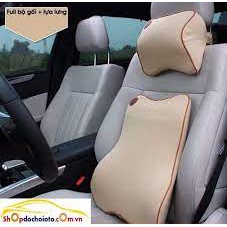 Gối tựa đầu và lưng cao su non ngồi ghế ô tô