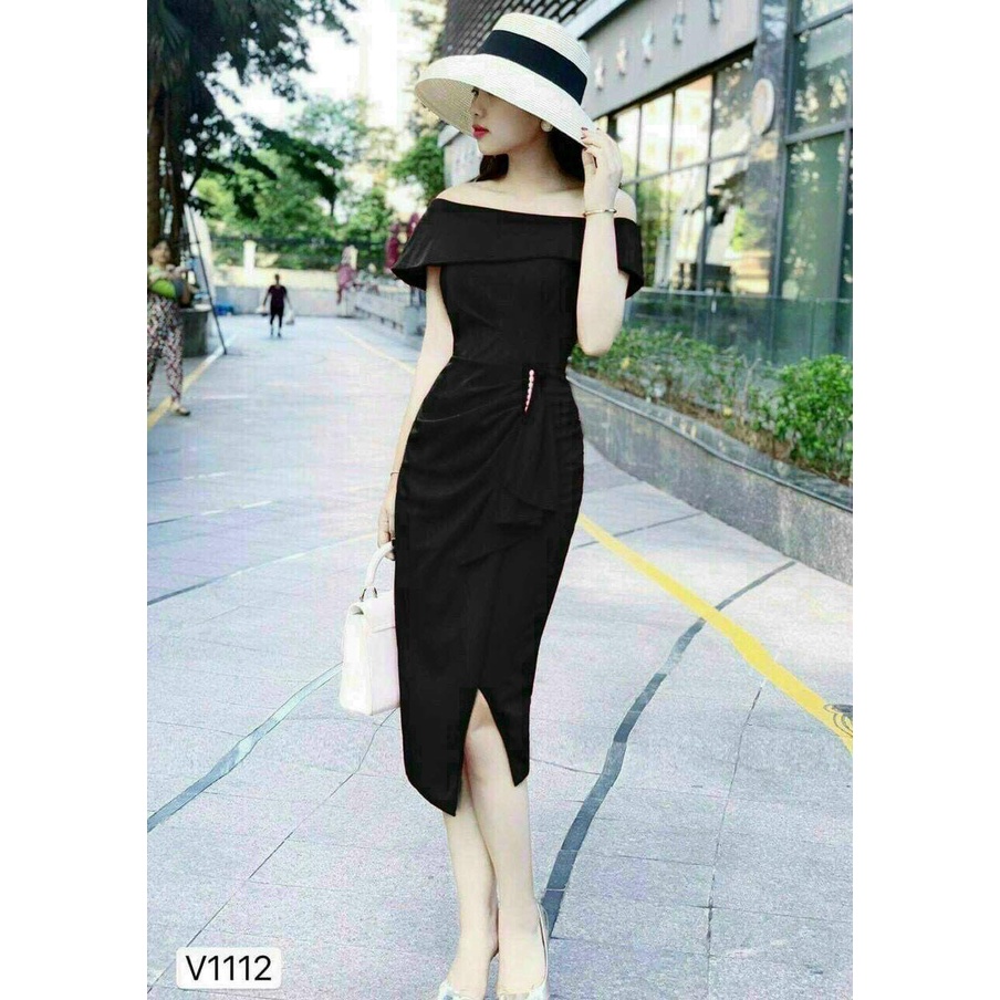 Đầm bẹt vai đính cườm siêu đẹp hot nhất năm đi chơi, dự tiệc, dạo phố đều hợp fashiuonzero-65005