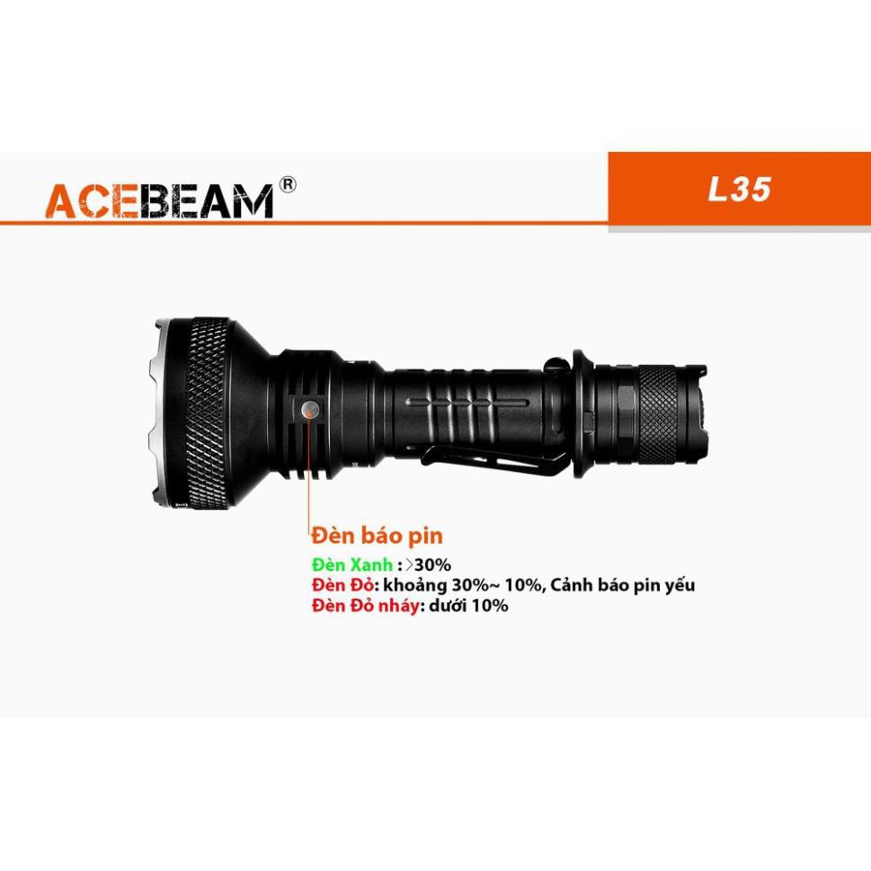 Đèn pin chuyên dụng ACEBEAM L35 bóng LED CREE XHP70.2 độ sáng 5000lm chiếu xa 480m (kèm pin )