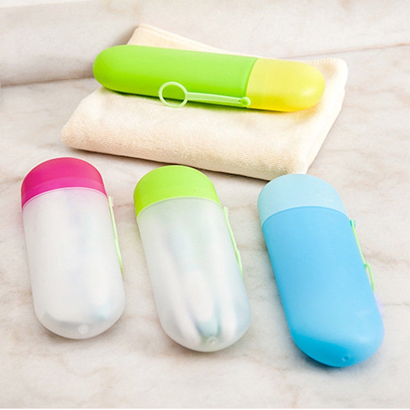Hộp đựng bàn chải + kem đánh răng nhỏ gọn màu kẹo