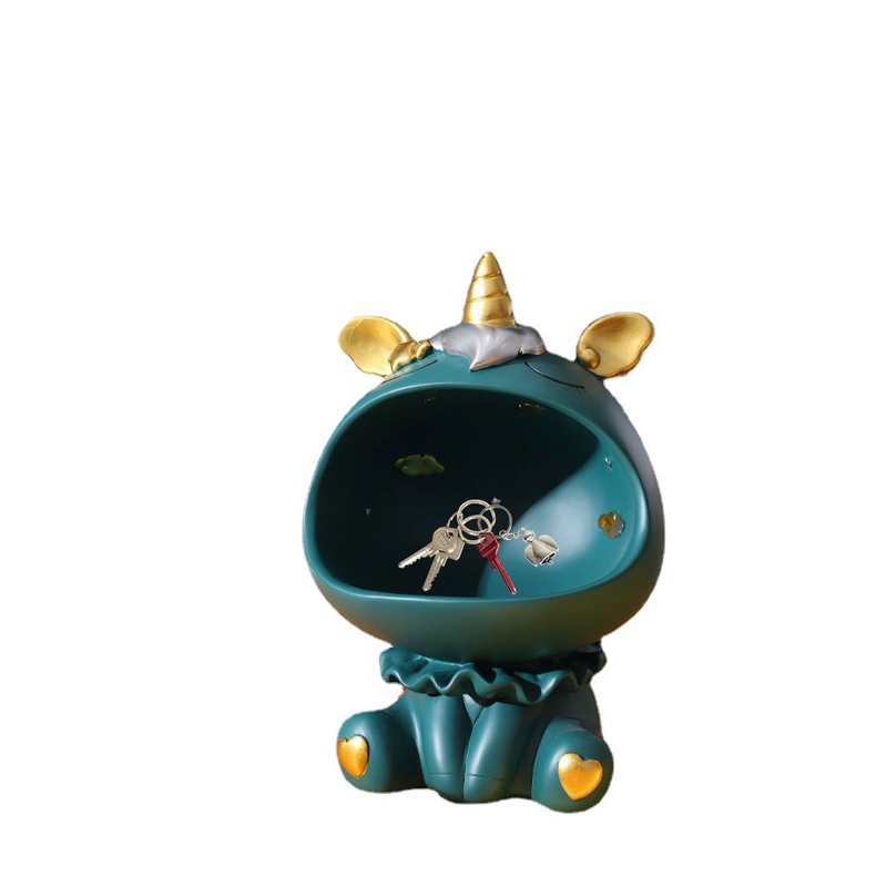 Ống Heo Tiết Kiệm Hình Chú Gấu May Mắn Miệng To Bằng Nhựa Resin Sáng Tạo