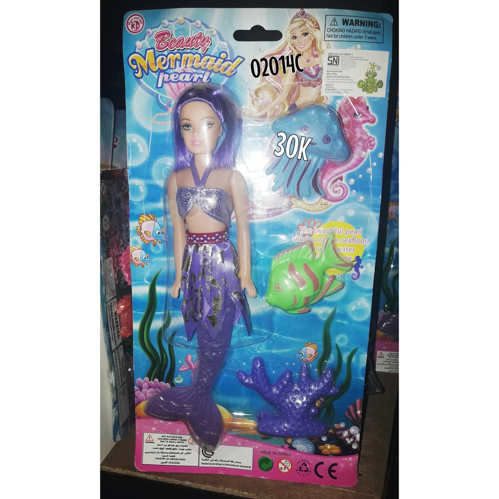 Búp Bê Barbie Nàng Tiên Cá Đính Ngọc Trai Giả Dễ Thương 3