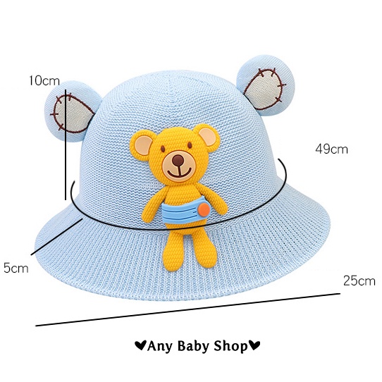 Nón rộng vành cho bé trai bé gái siêu xinh hình gấu cute nhiều màu xinh yêu(hàng có sẵn) ❣❣