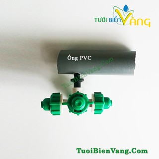 Bộ 10 béc 4 tia tưới phun sương -  chân ren 5mm cắm ống PVC