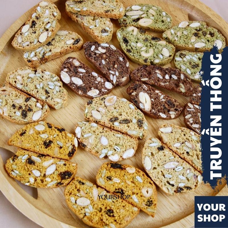 BISCOTTI Nguyên Cám VỊ Truyền Thống by Yourshop Bánh Ngũ Cốc Nướng Ăn Kiêng