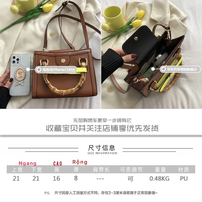 Túi xách đeo chéo quai xách gỗ hàng cao cấp mẫu hot ♥️