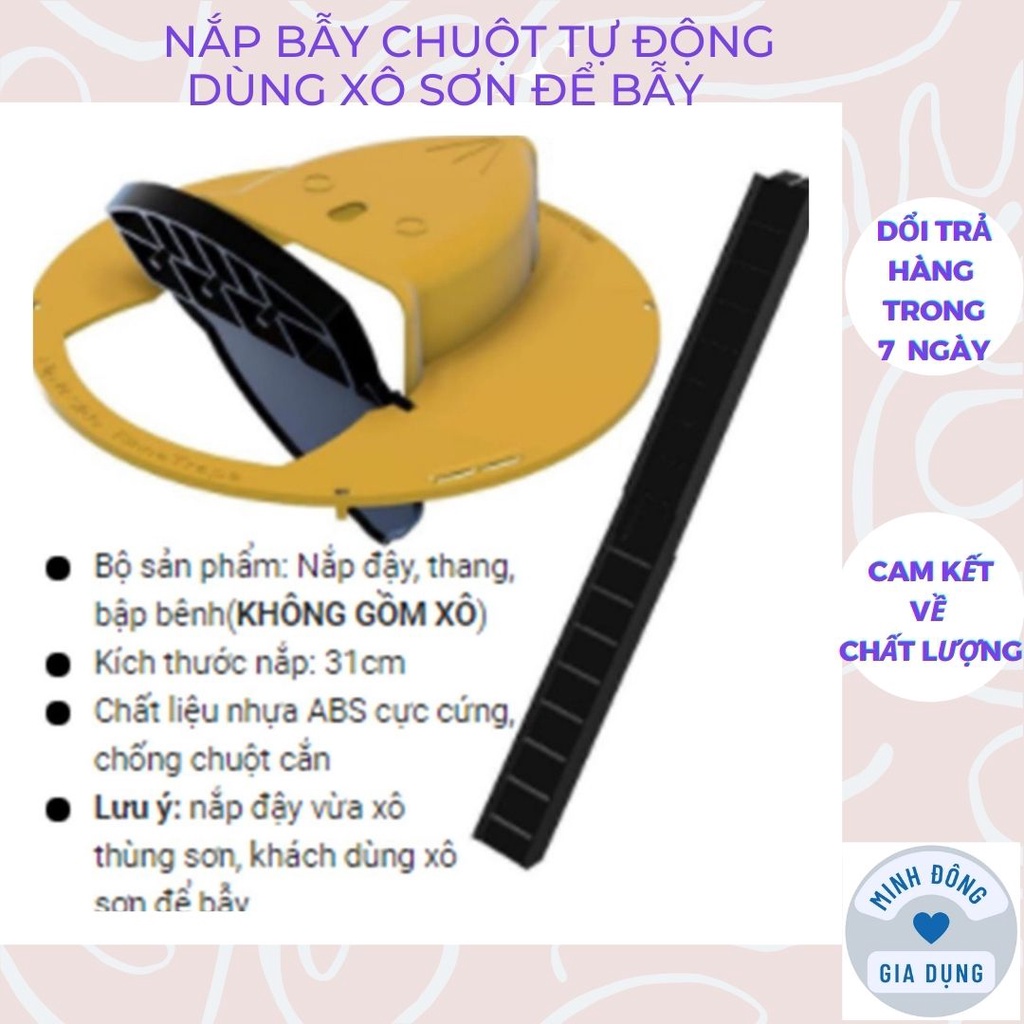 Bẫy chuột thông minh tự động hiệu quả, Nắp bẫy chuột thông minh nắp trượt tự động bập bênh thùng nhựa