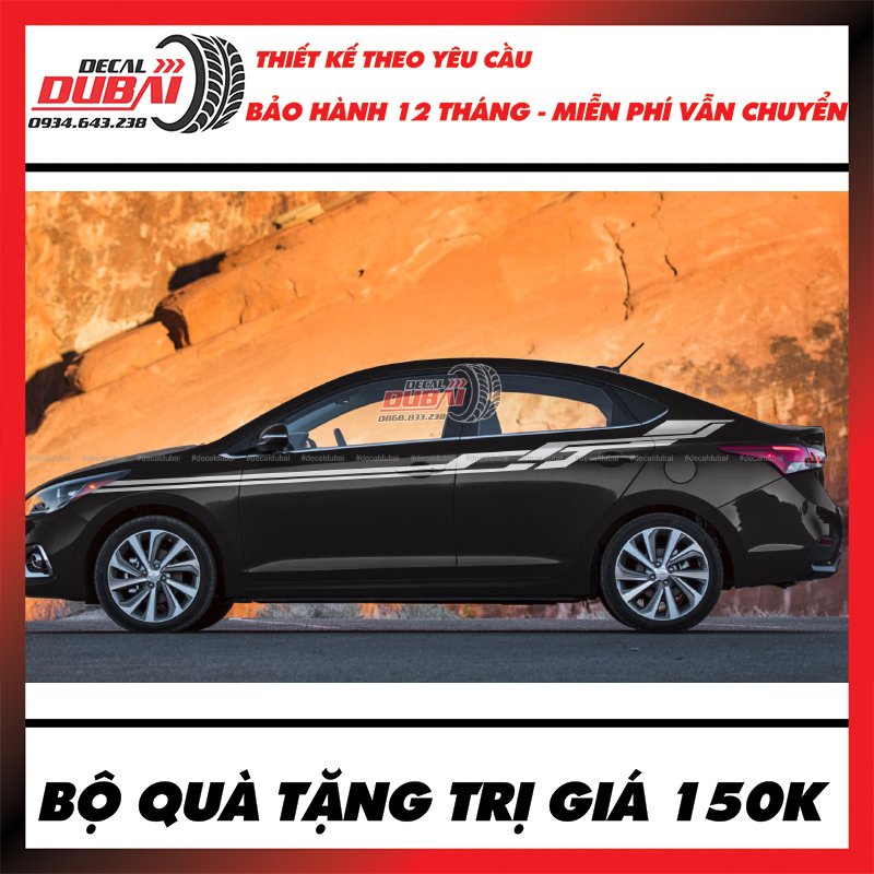 Tem Dán xe Accent Đen Mẫu Mới