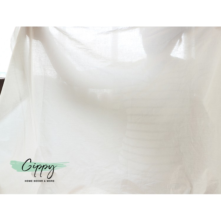 Vải cotton trắng (giá nửa mét vải) để trang trí, phủ bàn, nền chụp ảnh - Gippy Decor