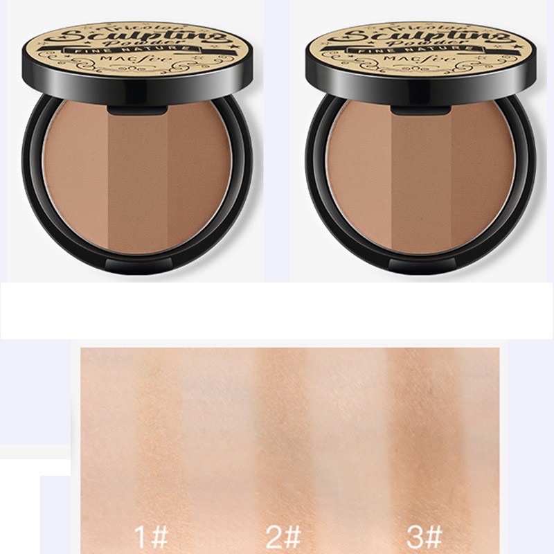 Phấn tạo khối 3 màu cho khuôn mặt thon gọn V line Tricolor Sculpting Powder Fine Nature