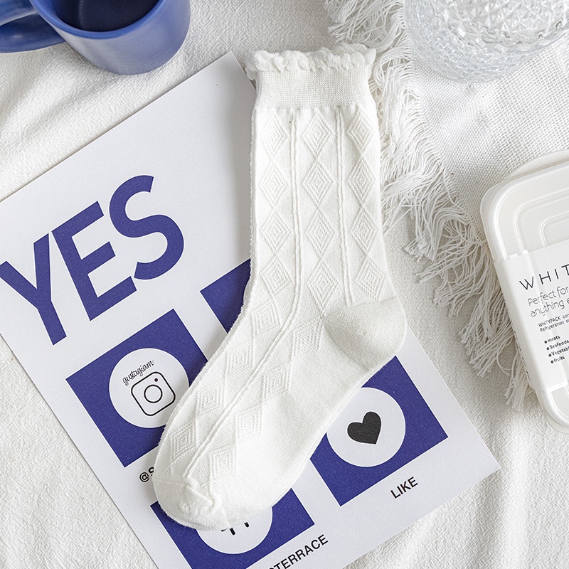 Vớ Cotton Mỏng Phối Ren Thời Trang Mùa Hè Phong Cách Nhật Bản Dành Cho Nữ