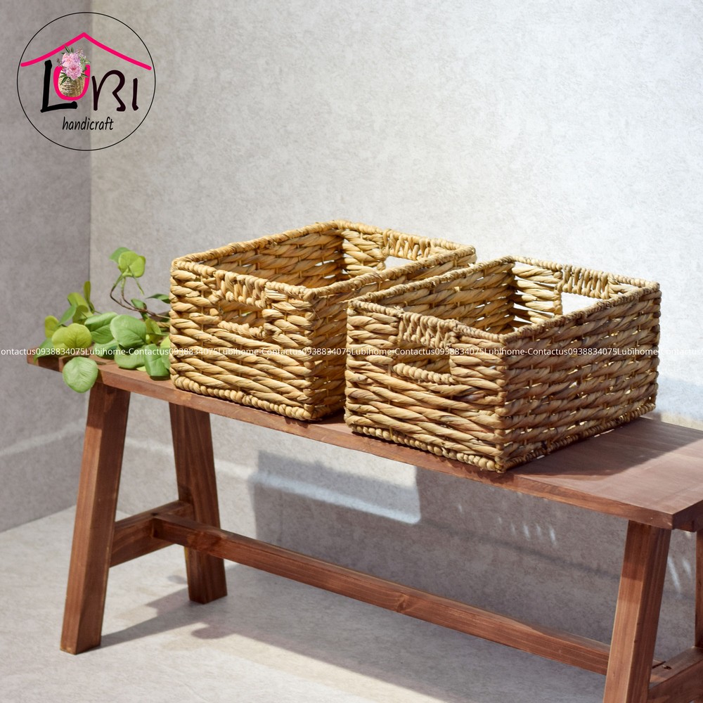 - LB080 Sọt lục bình hình chữ nhật đựng đồ mộc mạc