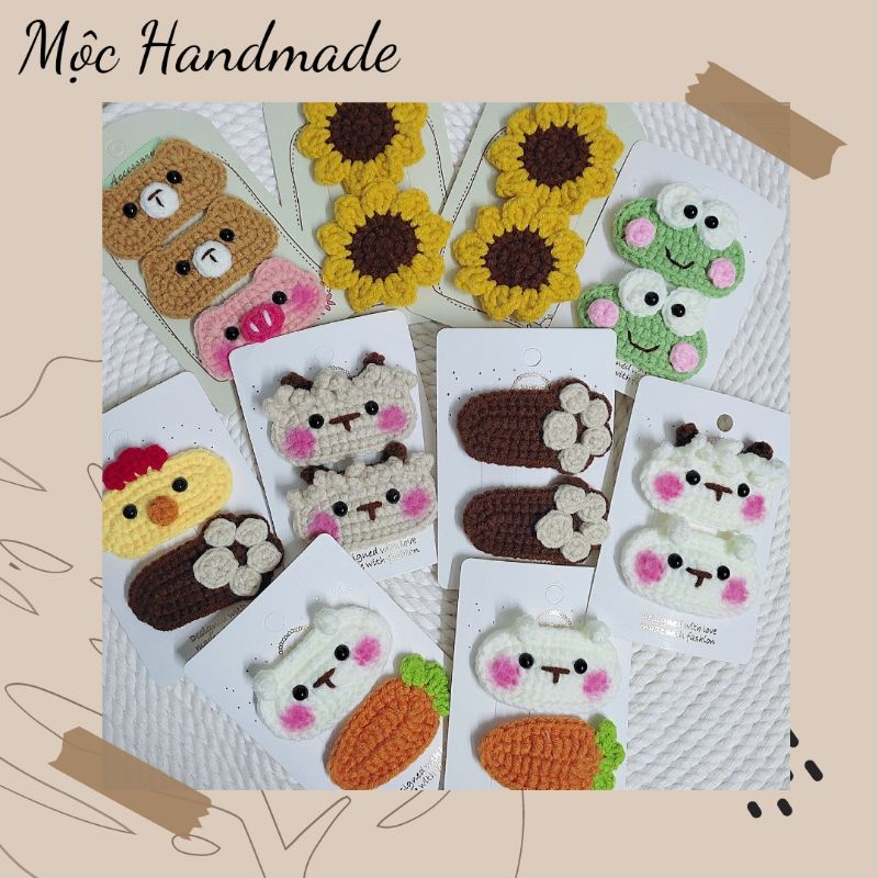 KẸP TÓC LEN HANDMADE hình động vật siêu dễ thương, phù hợp với mọi lứa tuổi