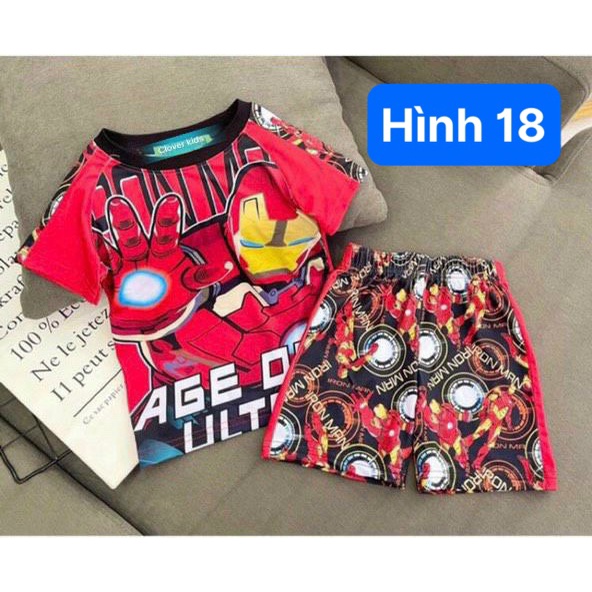 SIÊU SALE BỘ 3D CỘC TAY BÉ TRAI BÉ GÁI XINH XẮN SIZE 12-26KG(CT3D)