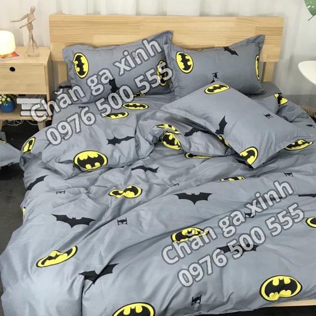 Trọn Bộ 5 Món Ga Gối Chăn Phao Poly Cotton Kichemo Có Ruột Bông Dày Loại 1 ( Nhắn Chọn Mẫu )