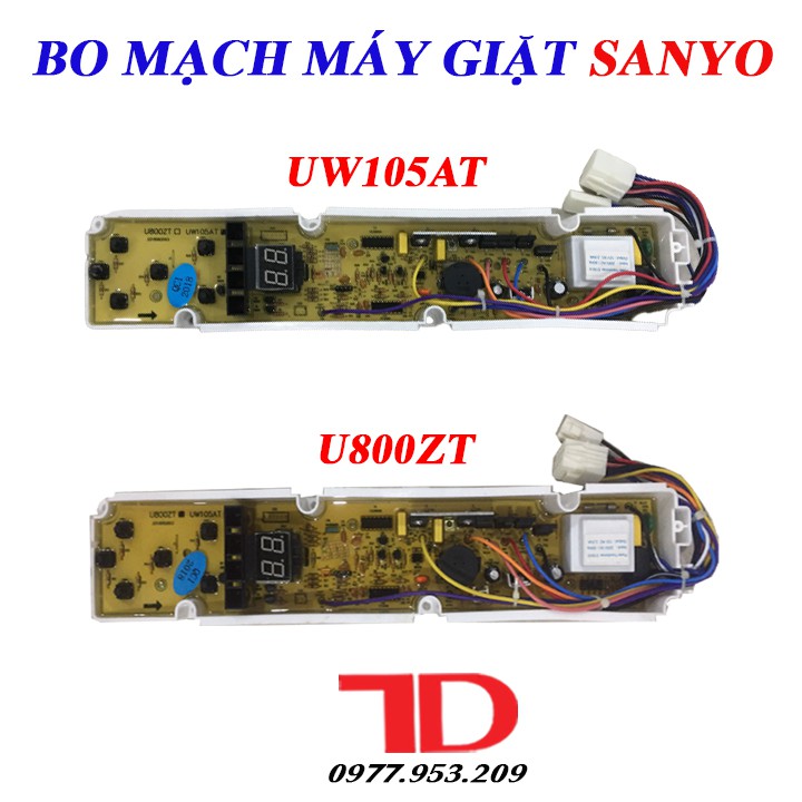 Bo Mạch Máy Giặt SANYO UW105AT U800ZT 6 Nút