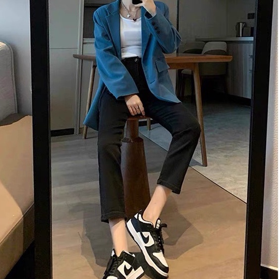 Quần jean bò ống đứng nữ màu đen lưng cao chất co giãn phong cách Ulzzang Hàn Quốc mặc hàng ngày đủ size