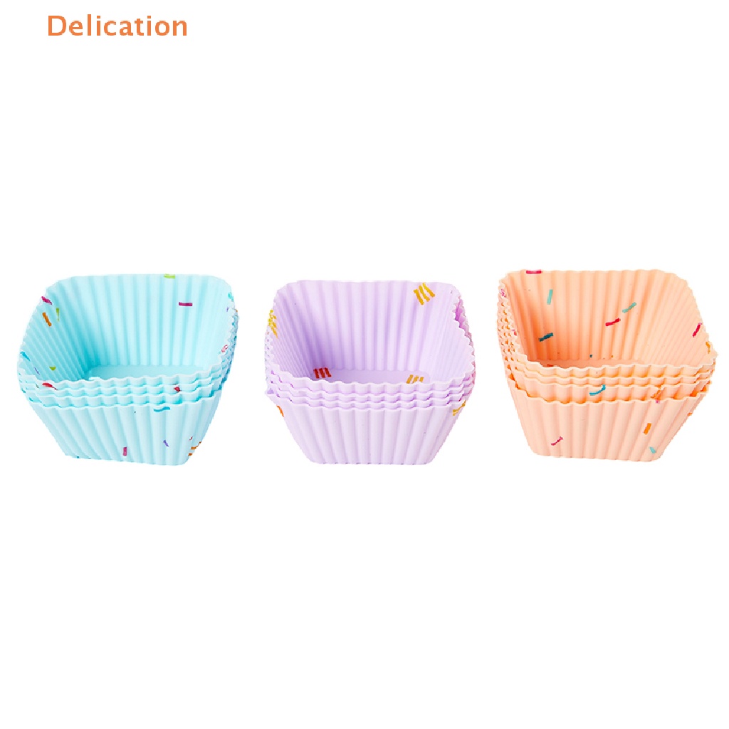 Set 12 Khuôn Silicone Làm Bánh Cupcake Muffin Tiện Dụng