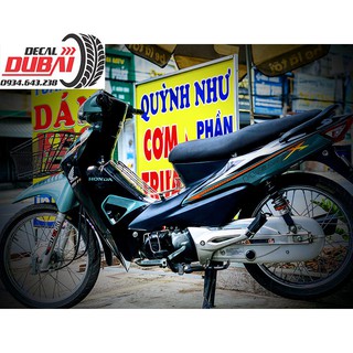 Tem Trùm Xe Wave 100 Xanh Đá Đen Độc Lạ