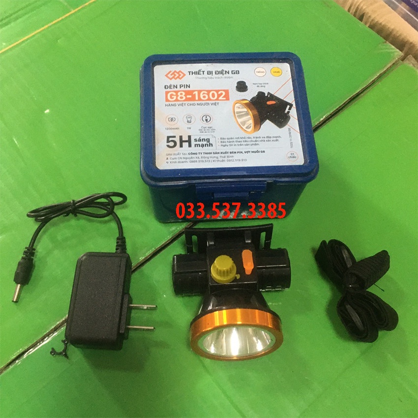 Đèn bin đội đầu, đèn đeo đầu siêu sáng G8-1602 siêu bền