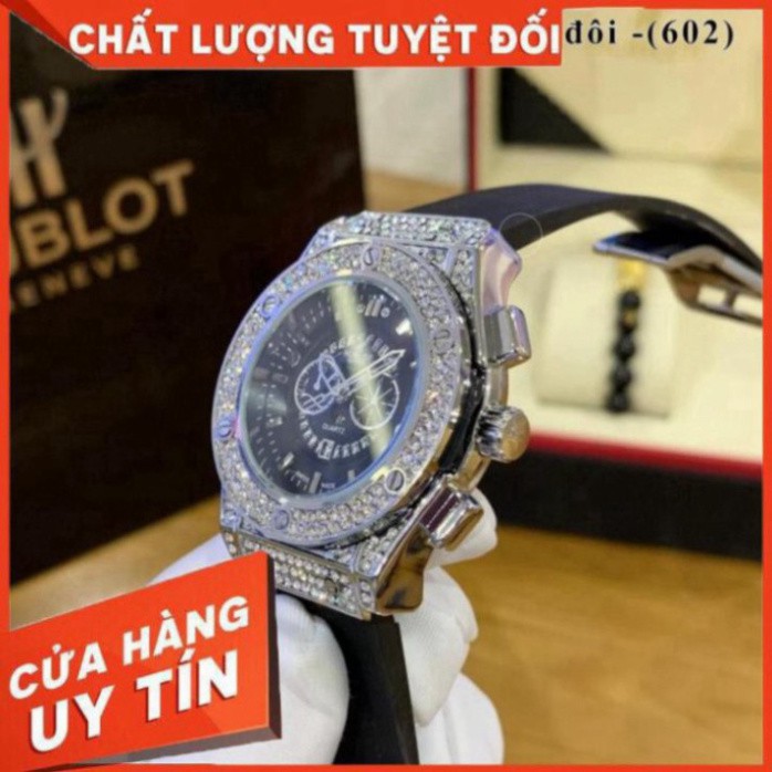 (hublot.viền trơn)  Đồng Hồ Thời Trang Nam Nữ Hublot Cặp Đôi - Dây Hương Vani Cao Cấp - DH602 - Bảo hành 12 tháng