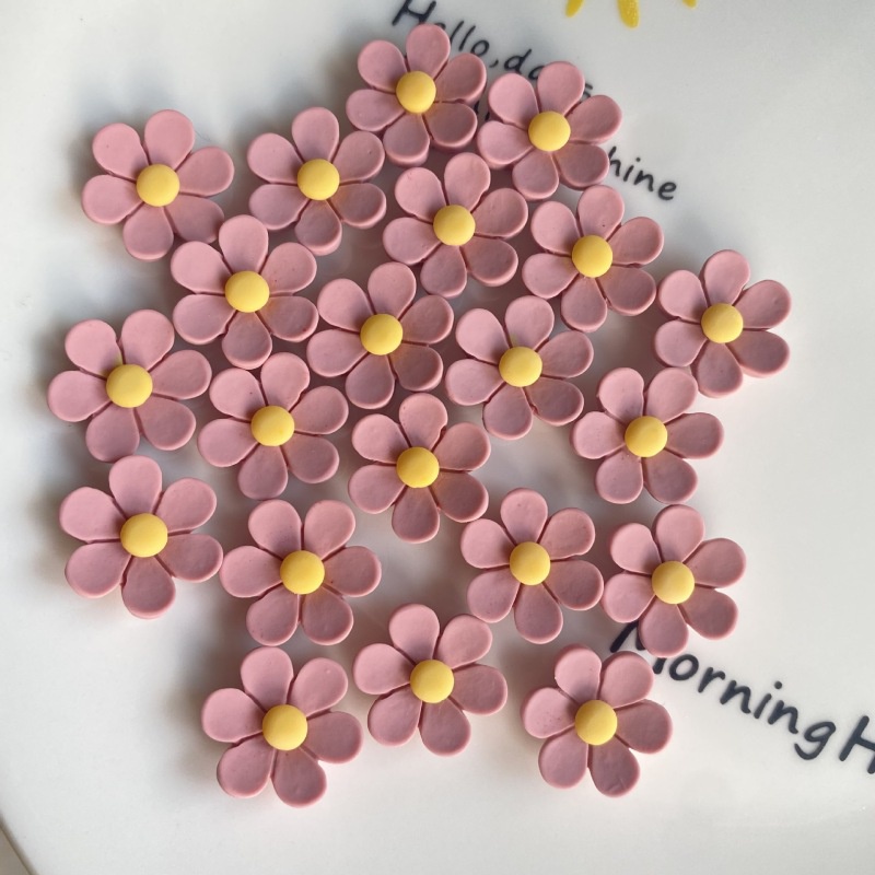 Set 10 Nút Nhựa Hình Hoa Hướng Dương 24mm Trang Trí Ốp Điện Thoại