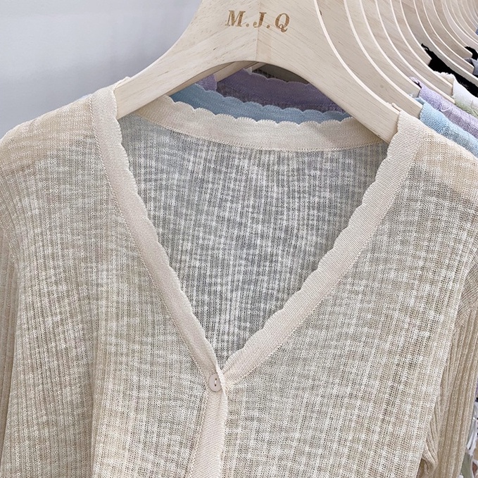 NUZIRO  Áo khoác cardigan dệt kim  tay dài chống nắng phong cách hàn quốc cho nữ