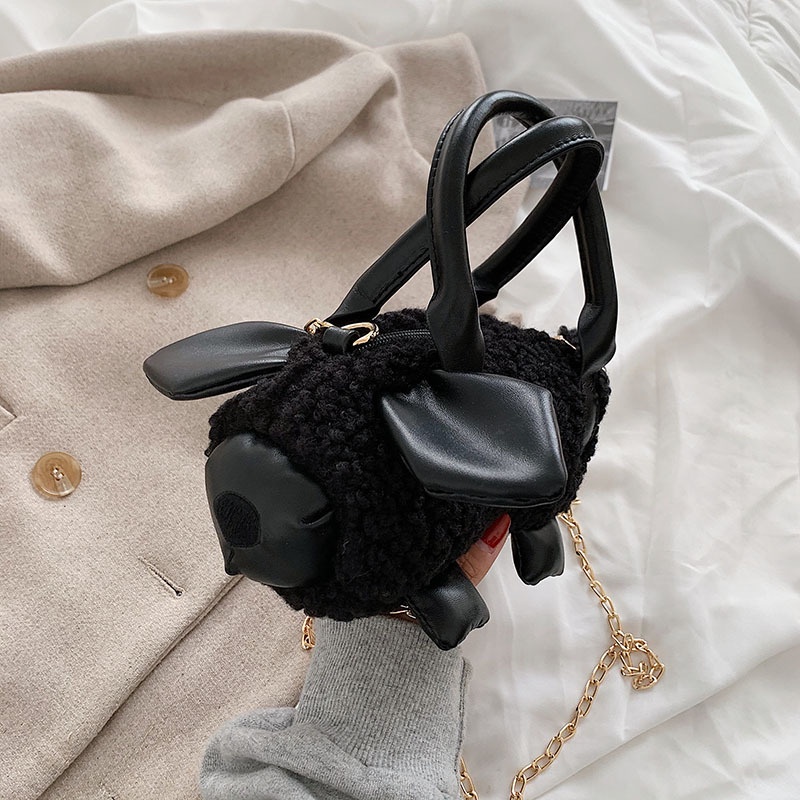 Túi Đeo Chéo Phủ Lông Cỡ Nhỏ Thời Trang Thu Đông Dễ Thương