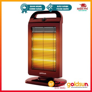 Đèn sưởi 3 bóng halogen goldsun ghlh-2001, máy sưởi halogen goldsun tốc độ làm ấm nhanh tỏa nhiệt đều