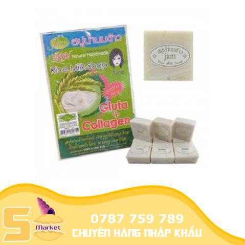 Lốc 12 cục Xà phòng cám gạo thái lan Jam Rice Milk Soap