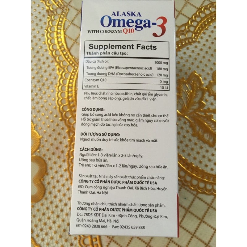 .ALASKA OMEGA 3 BỔ MẮT 100V