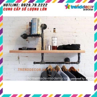 Giá treo kết hợp kệ để đồ nội thất ống nước trang trí phòng TRENDDECOR.vn