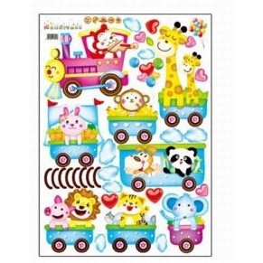 ღ♛ღAnimals Train Wall Stickers Decor Baby Room Fun Decor Removable Vinyl UK