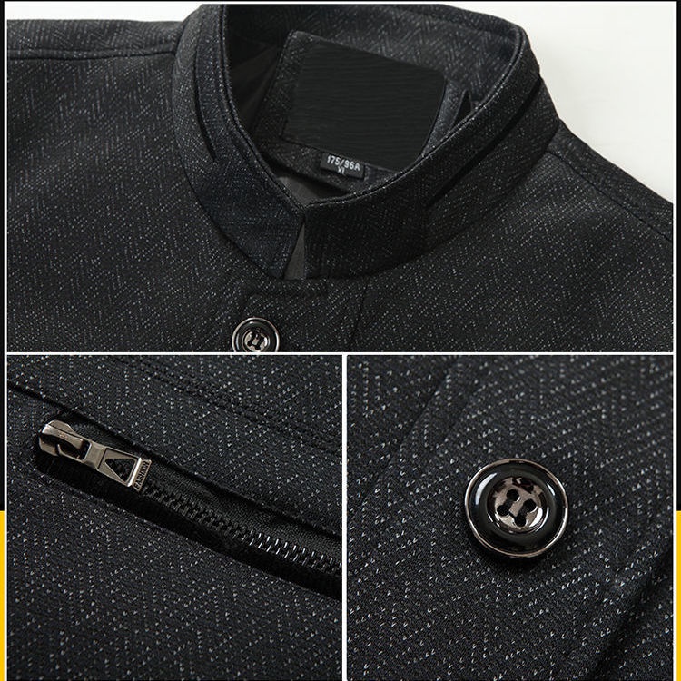 Quần áo nam giới trung niên và cao tuổi vào mùa thu đông, cùng với khoác nhung