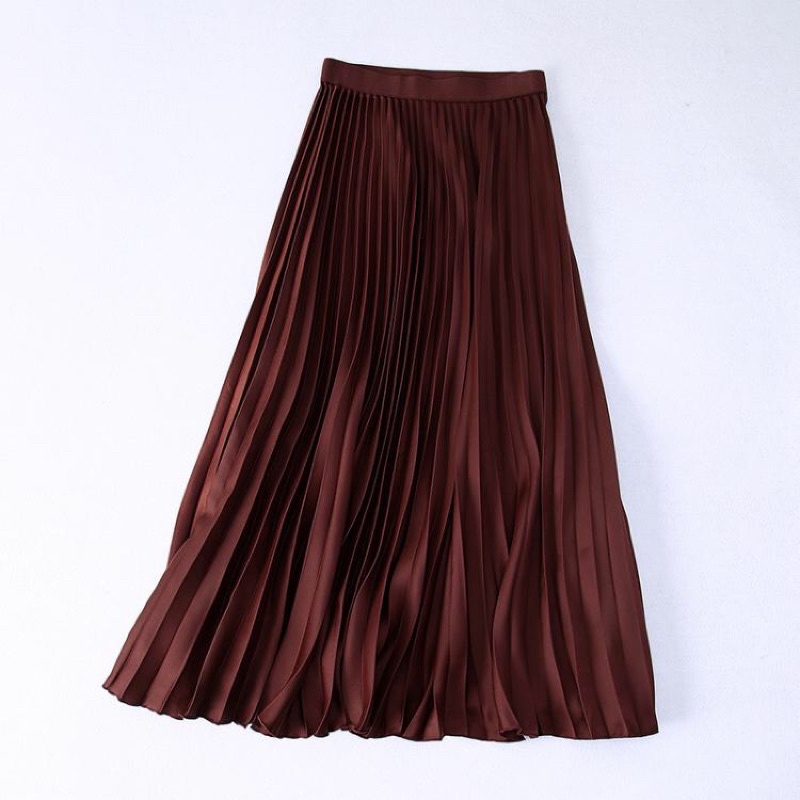 Chân váy xếp ly màu đỏ mận mẫu bán chạy nhất (Pleated Skirt) | BigBuy360 - bigbuy360.vn