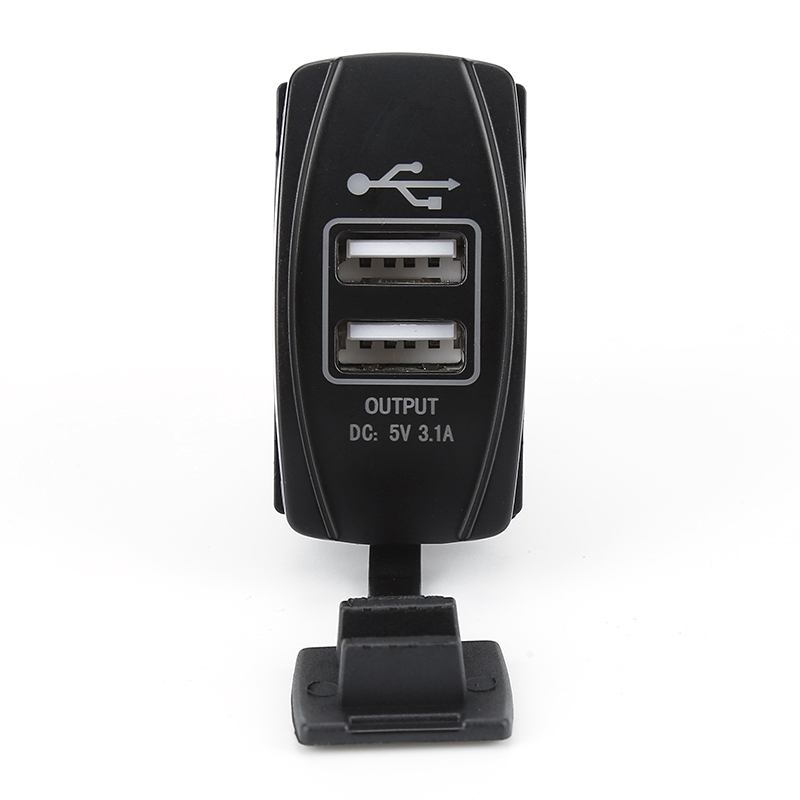 Cục sạc cổng USB kép 12-24V 3.1A chống nước cho xe hơi xe máy