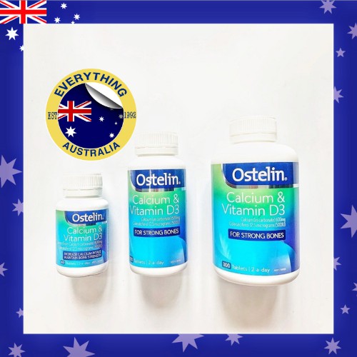 Ostelin Canxi và Vitamin D3 Úc cho bà bầu, người lớn, trẻ em từ 12 tuổi Ostelin Calcium & Vitamin D3