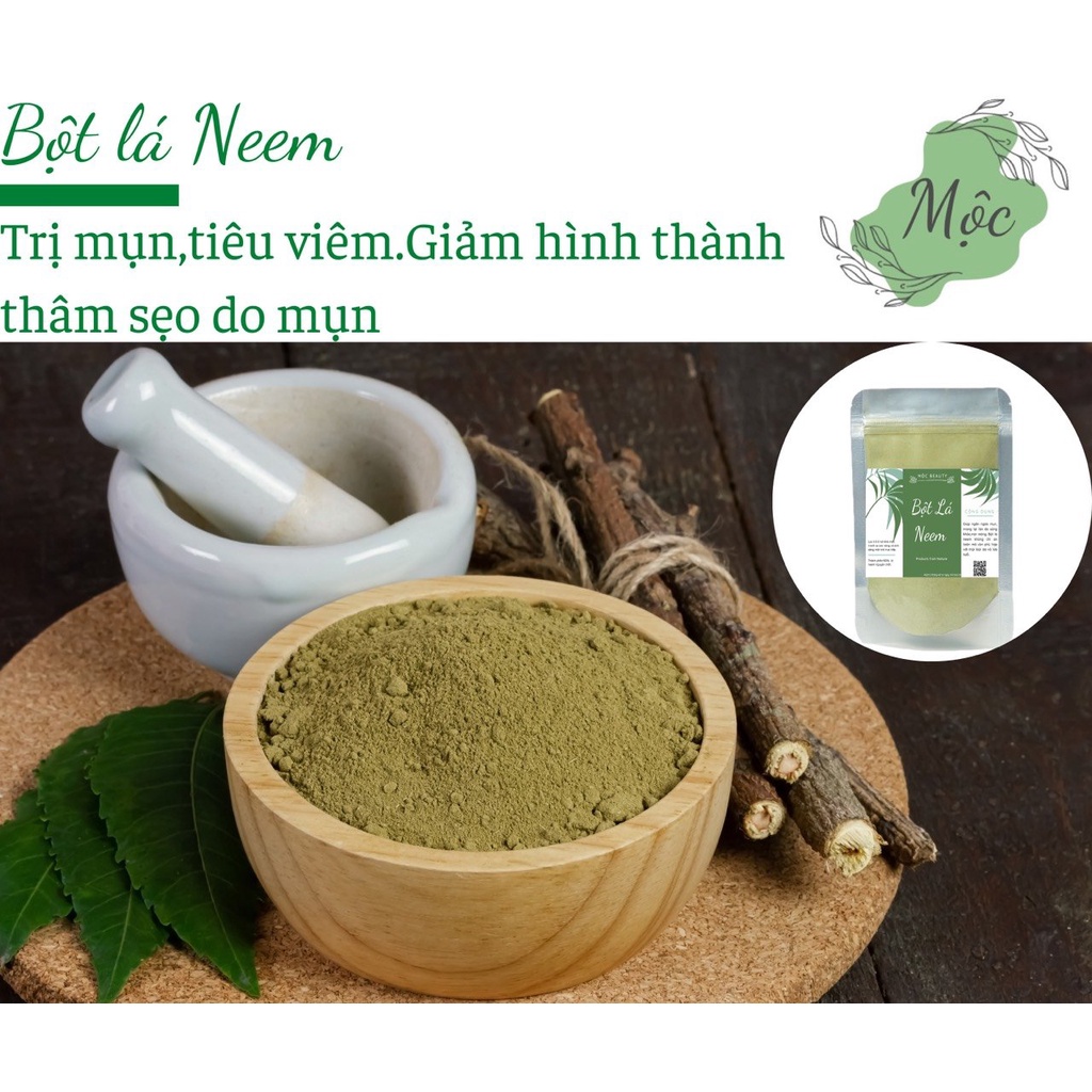 Bột lá nem nguyên chất xanh mịn 100gr