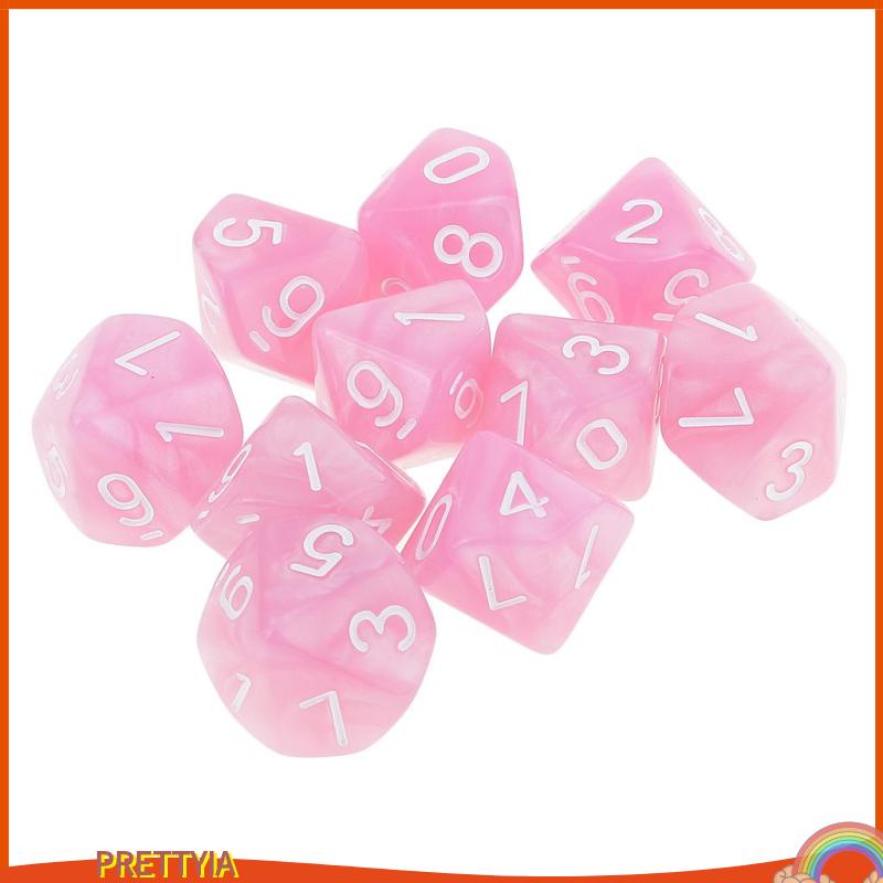 Set 10 Xúc xắc đa diện 10 mặt D10 cho game Dungeons and Dragons