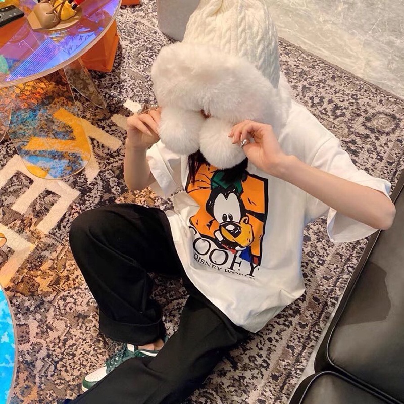 NRVP Áo thun cotton tay ngắn cổ tròn thời trang mùa hè phong cách Hàn Quốc dành cho nữ