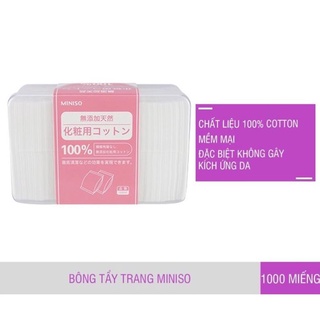 Hộp bông tẩy trang miniso 1000 miếng