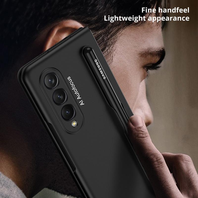 Ốp điện thoại HDOORLINK W22 nhựa siêu mỏng có ngăn giữ bút thích hợp cho Samsung Galaxy Z Fold 3