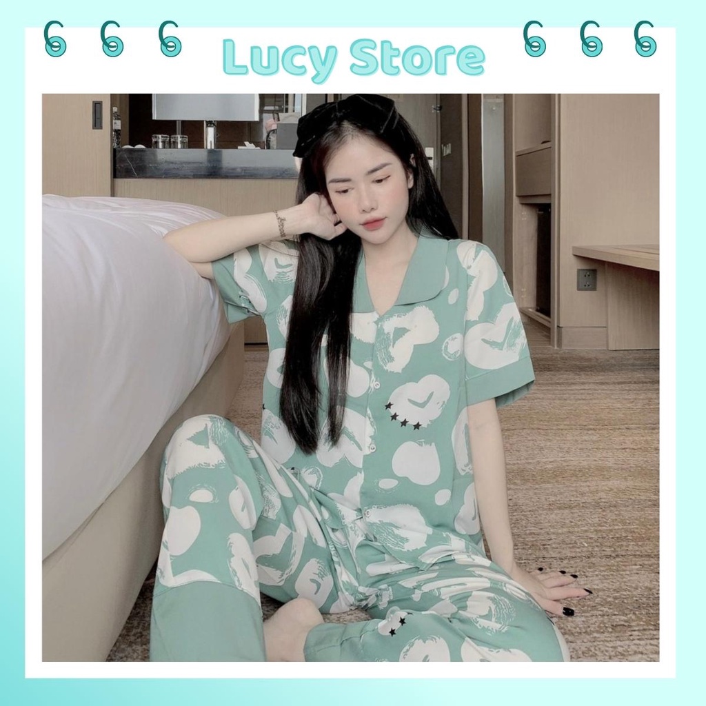 Đồ bộ pijama quần áo ngủ mặc nhà nữ chất lụa mango cao cấp Lucy Store