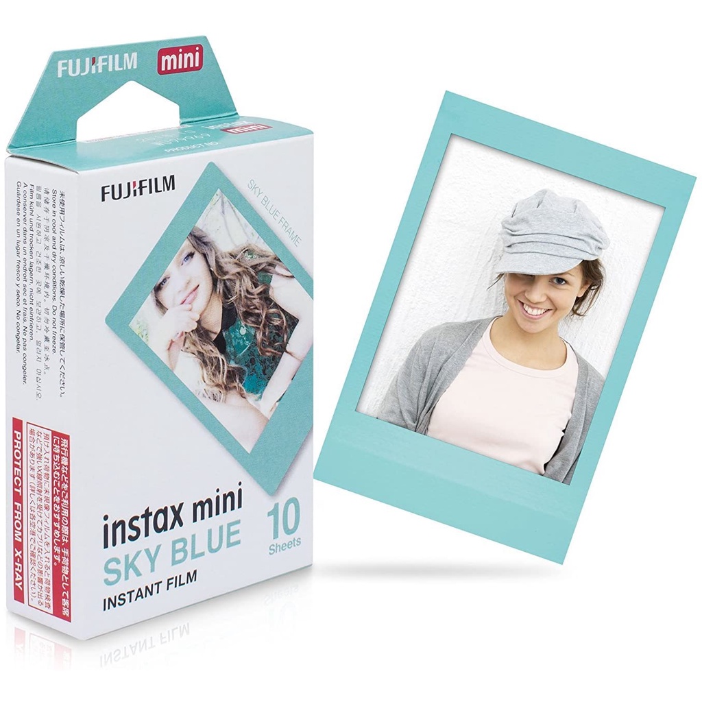 FILM INSTAX MINI Viền Sky Blue FUJIFILM dùng cho máy ảnh chụp lấy liền